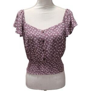 🌸 Monteau Los Angelas Mauve Floral Print Blouse 🌸
